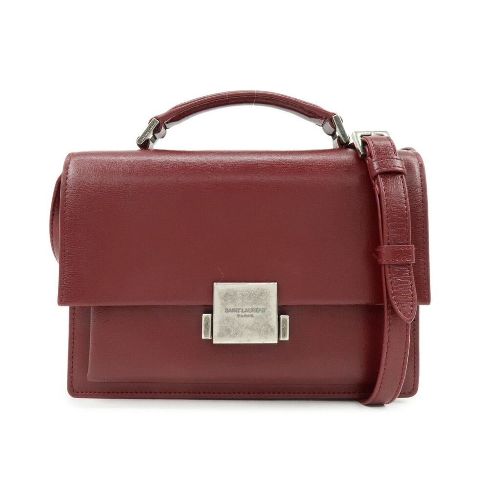 Saint Laurent Bellechasse Calfskin Handbag Red